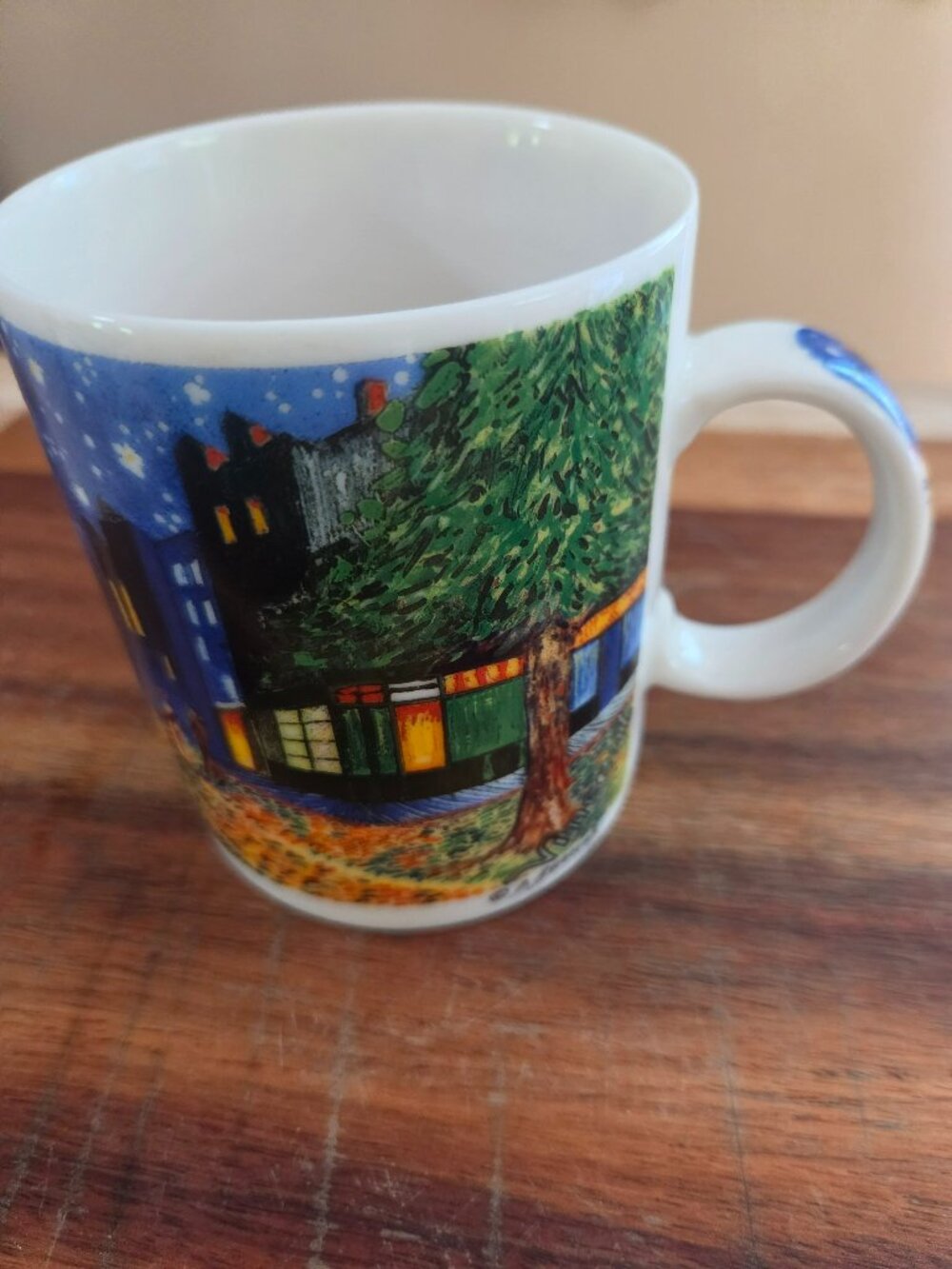 starbucks mug starry night cafe scene JBurrows